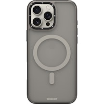 İphone Uyumlu 16 Pro Kılıf Magsafe Uyumlu Cam Arka Yüzey Tpu Youngkit Gemstone Serisi Kapak Gri