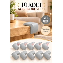 Kauçuk Bebek Çocuk Masa Sehpa Ünite Kenar Köşe Darbe Koruyucu Güvenlik Kiti 10 Adet Gri Renk