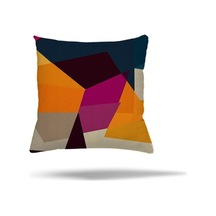 Pelangi Geometrik Desen Renk Bloklu Gizli Fermuarlı Yastık Kılıfı Kırlent Kılıfı Koltuk Yastık Kılıfı, Turu Çok Renkli