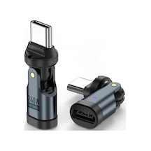 Alfais 0960 Usb Type-c Otg Çevirici Adaptör 540 Döner Pd240w 5a Şarj Veri Dönüştürücü 360 Derece Dönebilen Gövde Ve 180 Derece Bükülebilen Başlık İle Kablo Kırılmalarına Son