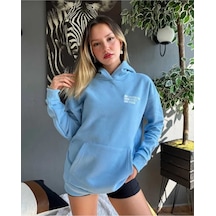 Kozia Outdoors Malkoçbey Cherısh Tıme Baskılı Oversize Unisex Sweatşhirt Mavi Mavi