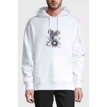 Sasuke Uchiha Curse Mark Metal Rock Baskılı Beyaz Erkek Sweat (531032079)