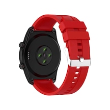 Forzacase Amazfit Gtr 2 / 2e 47mm İçin Tokalı Çizgi Desen Silikon Kordon Kayış - Fc369 Kırmızı