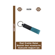 Özel Üretim Metal Başlıklı Deri Anahtarlık Hediyelik Değerli Şık