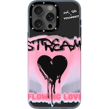 İphone 14 Pro Uyumlu Kılıf Magsafe Şarj Özellikli Shu Tasarımlı Youngkit Dreamland Serisi Pembe