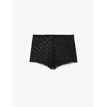 Koton Rahat Kesim Dantel Detaylı Şort Pijama Altı Siyah 6slk80021mk