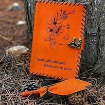 Hangi Şiirden Çıkıp Geldin Deri Defter Turuncu
