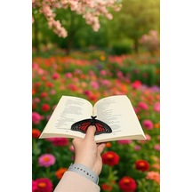 Kitap Ayracı - Sayfa Tutucu - Tek El Kitap Okuma Aparatı Kırmızı Kelebek