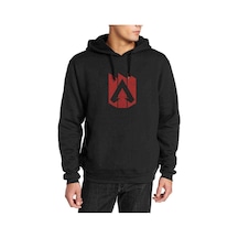 Apex Logo Baskılı Siyah Erkek Kapşonlu Sweatshirt