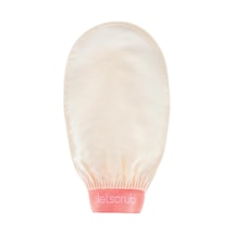 Ekru Banyo Duş Kesesi Peeling Eldiveni%100 Floş Ipek Normal Ciltler Için Açık Gri