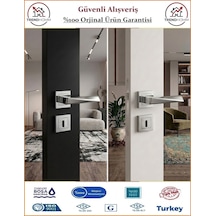 Trendhomm Prizma Rozetli İç Oda Kapı Kolu - Nikel Saten - Oda