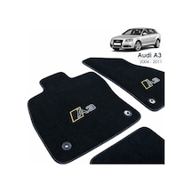 Oto Halı Paspas Seti Audi A3 2004-2011 Uyumlu Sline Sport Kaymaz & Şık Tasarım - Siyah A3