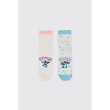 Panço Kız Çocuk Renkli Stitch Çorap 2612gk11015