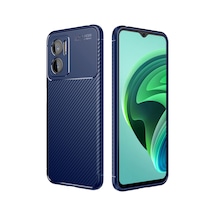 Xiaomi Redmi Note 11e Kılıf Karbon Görünümlü Silikon Kamera Korumalı Üstün Koruma Vardar Lacivert