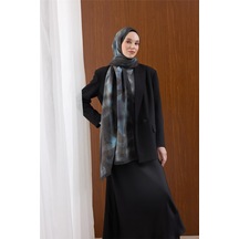 Silk Home Viskon Mayda Şal Mavi-antrasit Dalga Desenli Yumuşak Dokulu 190x70 Çok Renkli