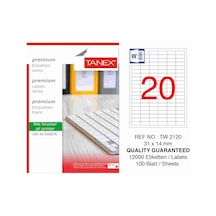Tanex Tw-2120 - 31 X 14 MM Laser Etiket 100 Adet