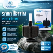 Sobo Üretim Filtresi - Pipo Filtre - - 17x7cm - Aktif Temizlik - 1 Metre Hava Hortumu Hediye