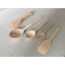 Ahşap Kaşık Seti - Kaşık Spatula ve Ahşap Maşa