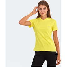 Slazenger KRISTEN I Kadın V Yaka Sarı Tişört