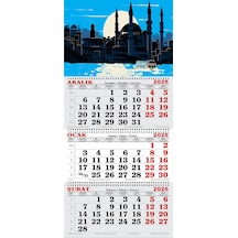 2026 Yılı Gemici Takvimi-ay Işığında İstanbul Ve Boğaz Çizim