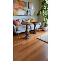 Doğal Ahşap Ceviz Mantar Sehpa 2 Li Set Şık Yan Sehpa Takımı