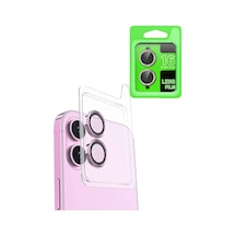 Newface Apple iPhone Uyumlu 16 Raze Metal Kamera Lens - Pembe Çok Renkli