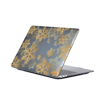 Macbook Air 13" A1932 /A2179 /A2337 Desenli Koruyucu Laptop Kılıf Altın Kar Tanesi