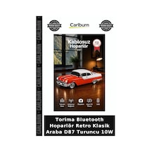 Premium Torima Bluetooth Hoparlör Retro Klasik Araba D87 Turuncu 10w Bağlantı Nostaljik Ofis