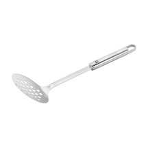 Pro Kevgir Yuvarlak Delikli, 33 Cm, Metalik Gri, 18/10 Paslanmaz Çelik