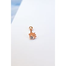 Tekli Tek Taş Star Gümüş Piercing Küpe-6839 Gümüş