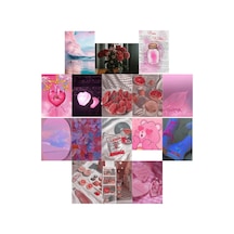 A5 Pinky Soft Poster Duvar Kağıdı Seti Pembe Estetik Duvar Kolajı Oda Süsleme Afiş Seti