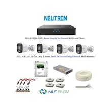Neutron 2mp 4 Kameralı Gece Renkli Ve Sesli Dış Ortam Ahd Full Set 500gb