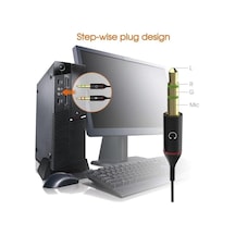 Tek Girişli Kulaklığı Bilgisayara Bağlama, Kulaklık Ve Mikrofon Ayırıcı, 1 Dişi 2 Ekek 3.5mm Jak Mikrofonlu Kulaklık Ayırıcı, Çevirici Aux 3.5mm Stereo Dişi X 2 Stereo Erkek Kulaklık Ayırıcı