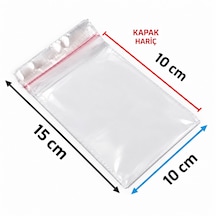 100 Adet Bantlı Şeffaf Poşet 10x15 Cm Bantlı Opp Poşet, Şeker, Kurabiye Ve Kuruyemiş Poşeti