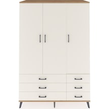 Kronos Dolap 5 Raflı 6 Çekmeceli Tek Askılı 132x59x195 Çam-aytaşı/aytaşı Aytası/aytası