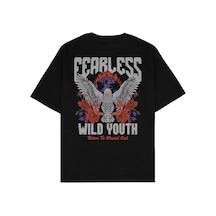 Adrift Fearless Siyah Oversize Unisex T-shirt Siyah