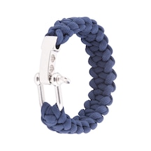 Paracord Lacivert Bileklik 3 Kademeli Krom Kilit Çok Renkli
