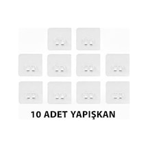 7x7 Cm Süper Güçlü Yapışkanlı Banyo Askısı Yedek 10 Adet Sticker Raf Tutucu Askı Şeffaf Diğer