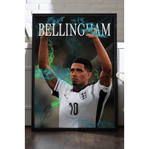 Jude Bellingham Siyah Ahşap Çerçeveli Poster, Dekoratif Futbol Duvar Tablosu