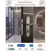 Trendhomm Bravo Aynalı - Nikel Saten - Yale Dış Çelik Kapı Kolu