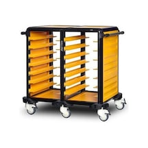 Gastrolley 75 İkili Servis Tepsi Arabası, 2 Yanı Kapalı, 101x71x99 Cm