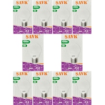 Şavk 4w 40w 3000k Sarı Işık E27 Duylu Led Top Ampul 10 Adet