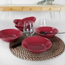 Keramika Karmen Kırmızı Hitit Yemek Tabağı 18 CM 6 Adet