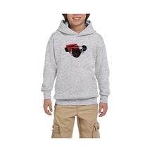 Zepplin Giyim HOT WHEELS Skull Car Gri Çocuk Kapşonlu Sweatshirt Gri