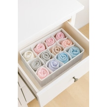 12 Bölmeli Katlanır Çekmece Organizer, Pratik Saklama Kutusu 31x25x12 Beyaz - 849735089 Beyaz
