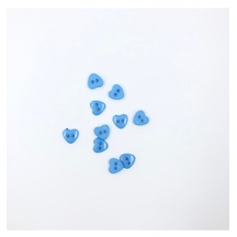 10 Adet 12 Mm Kalp Düğme Mavi