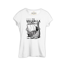 Viking Ship To Vallaha Beyaz Kadın Tshirt 001