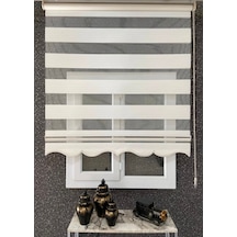 Krem Rengi Ev Ofis Zebra Stor Perde Etek Dilimli Krem - 97807077 Krem