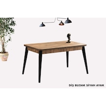 Kelebek Açılır Mdf Masa Mutfak,salon,yemek Odası Masası 70x120 Cm Dişbudak - Siyah