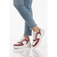 Ayk's Beyaz Bordo Bağcıklı Cilt Hafif Unisex Sneaker Aper 049 G Bordo Ayk's Beyaz Bordo Bağcıklı Cilt Hafif Unisex Sneaker Aper 049 G Bordo
